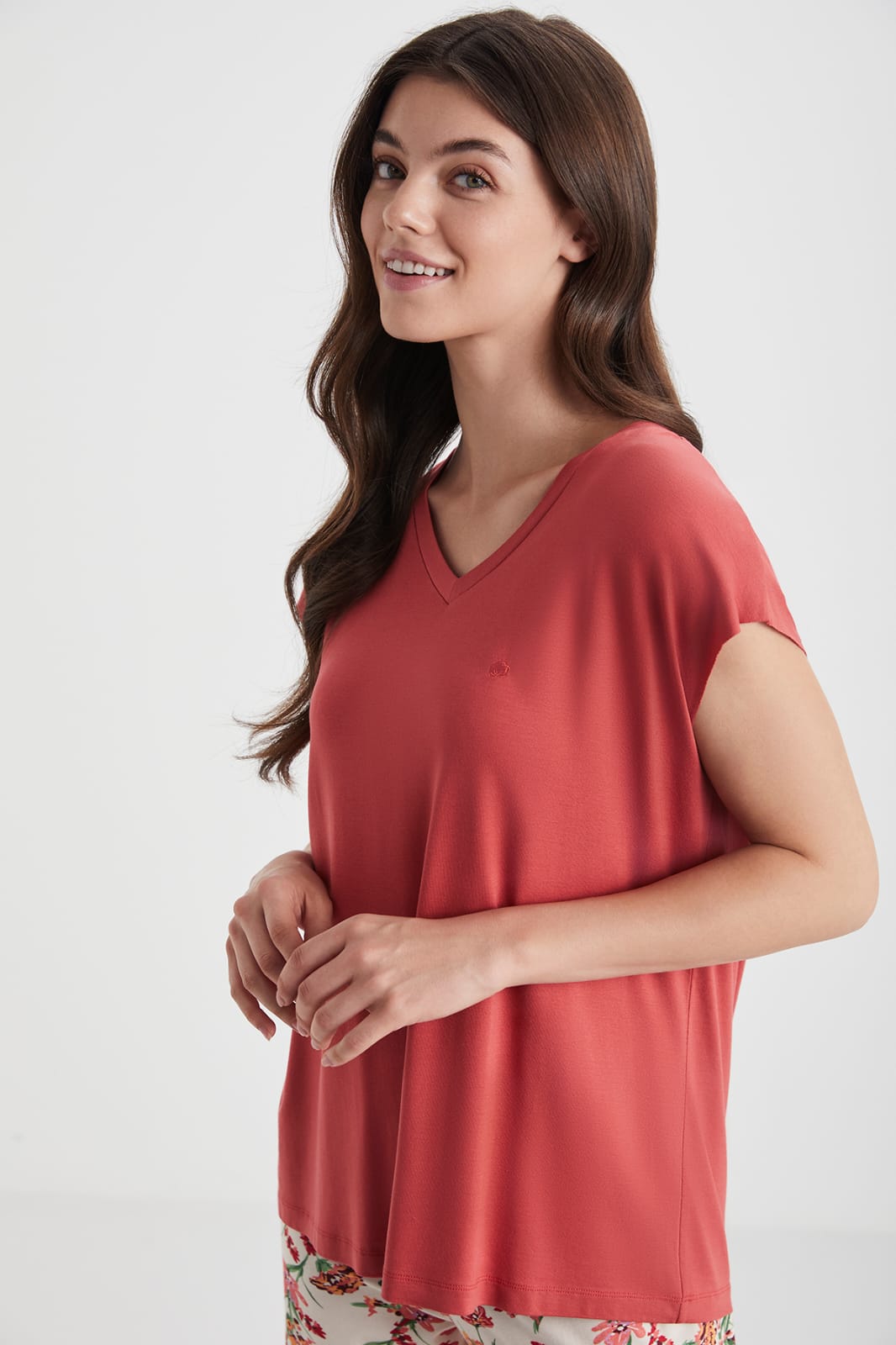 2-piece red pantacour pyjama set for women - pajama set - women pajama - summer pajama