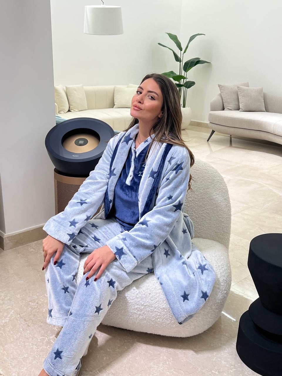 Plush Star Pants & Robe Pajama Set