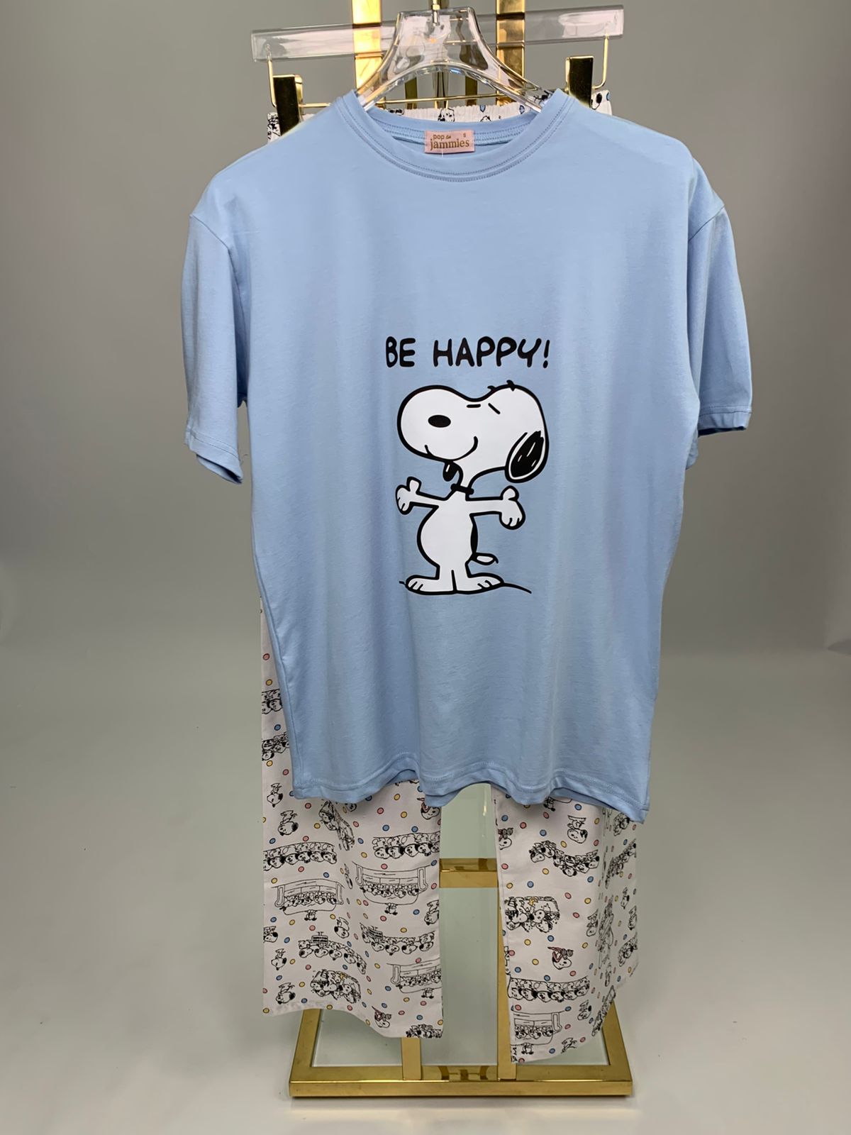 2 pcs women’s summer pyjama set in light blue - pajama set - women pajama - summer pajama