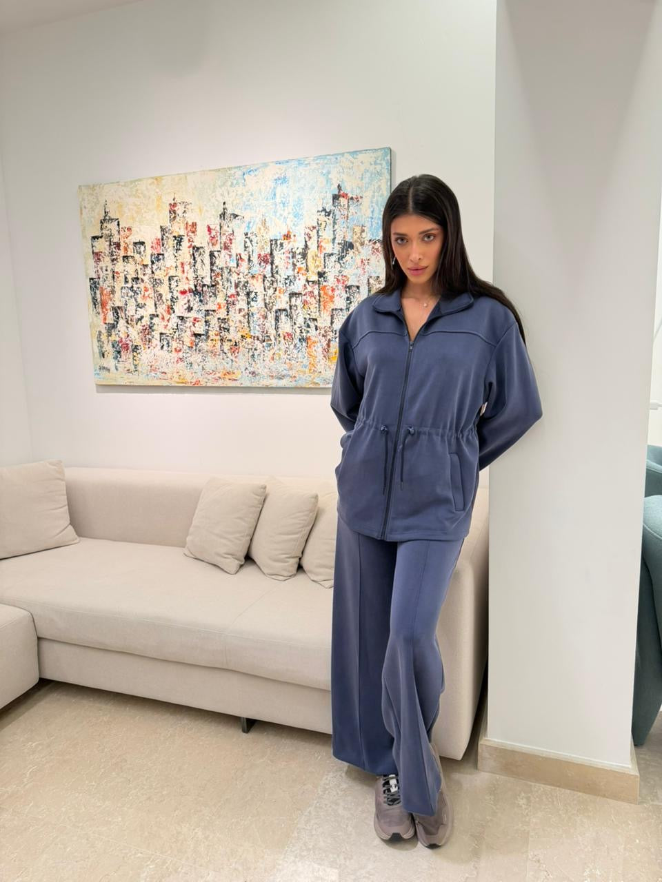 Sporty Pajama Set with Waist Cinch_Comfort Meets Style!