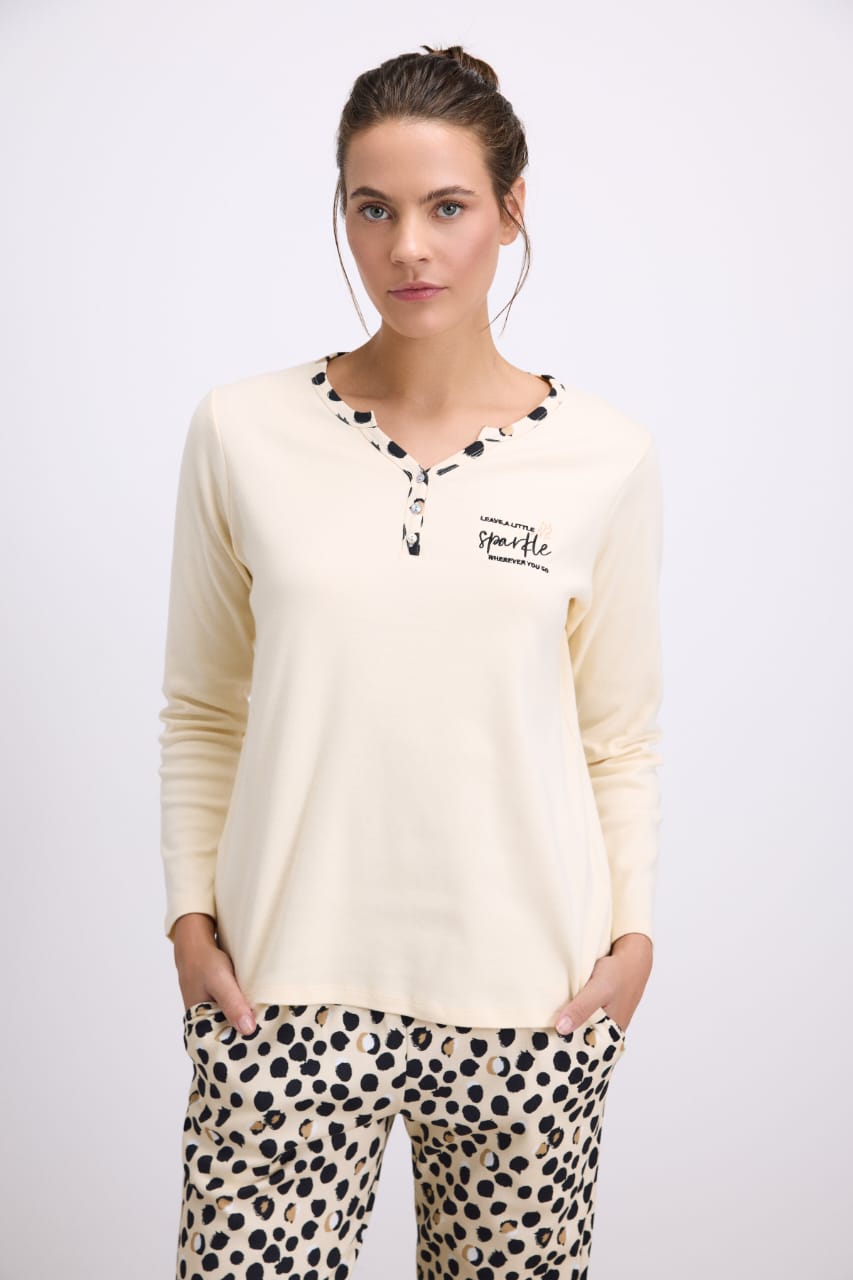 Spotted Sparkle Pants Pajama Set