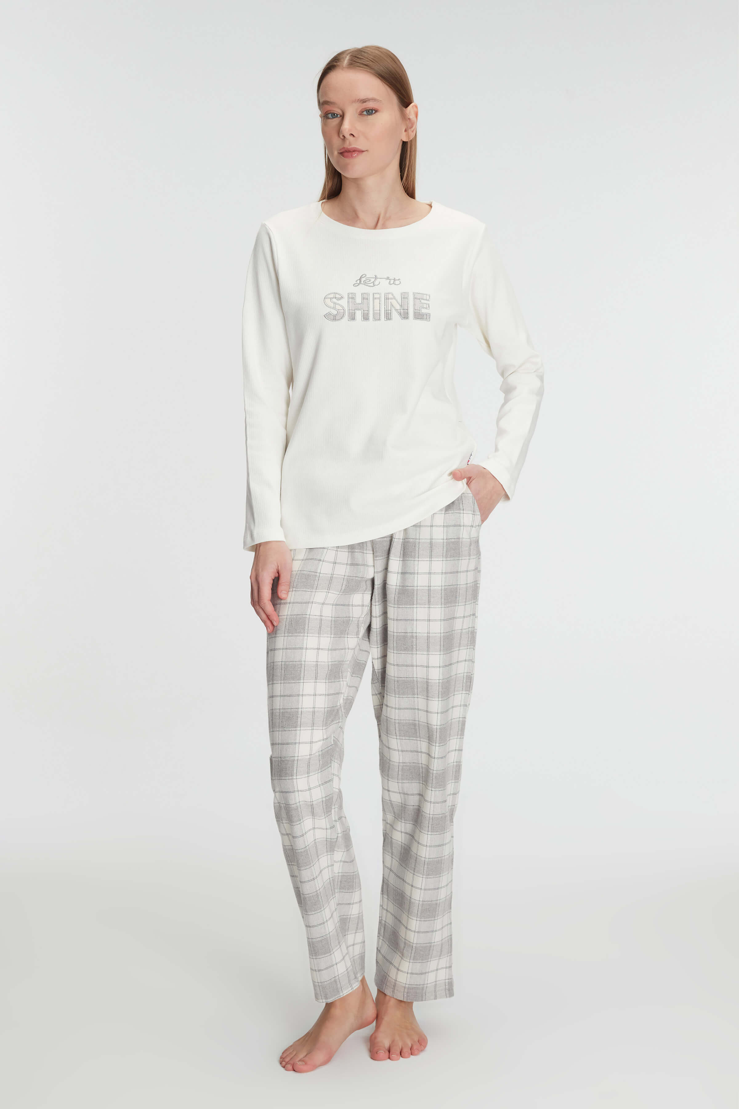 Glitz & Grid Pants Pajama Set