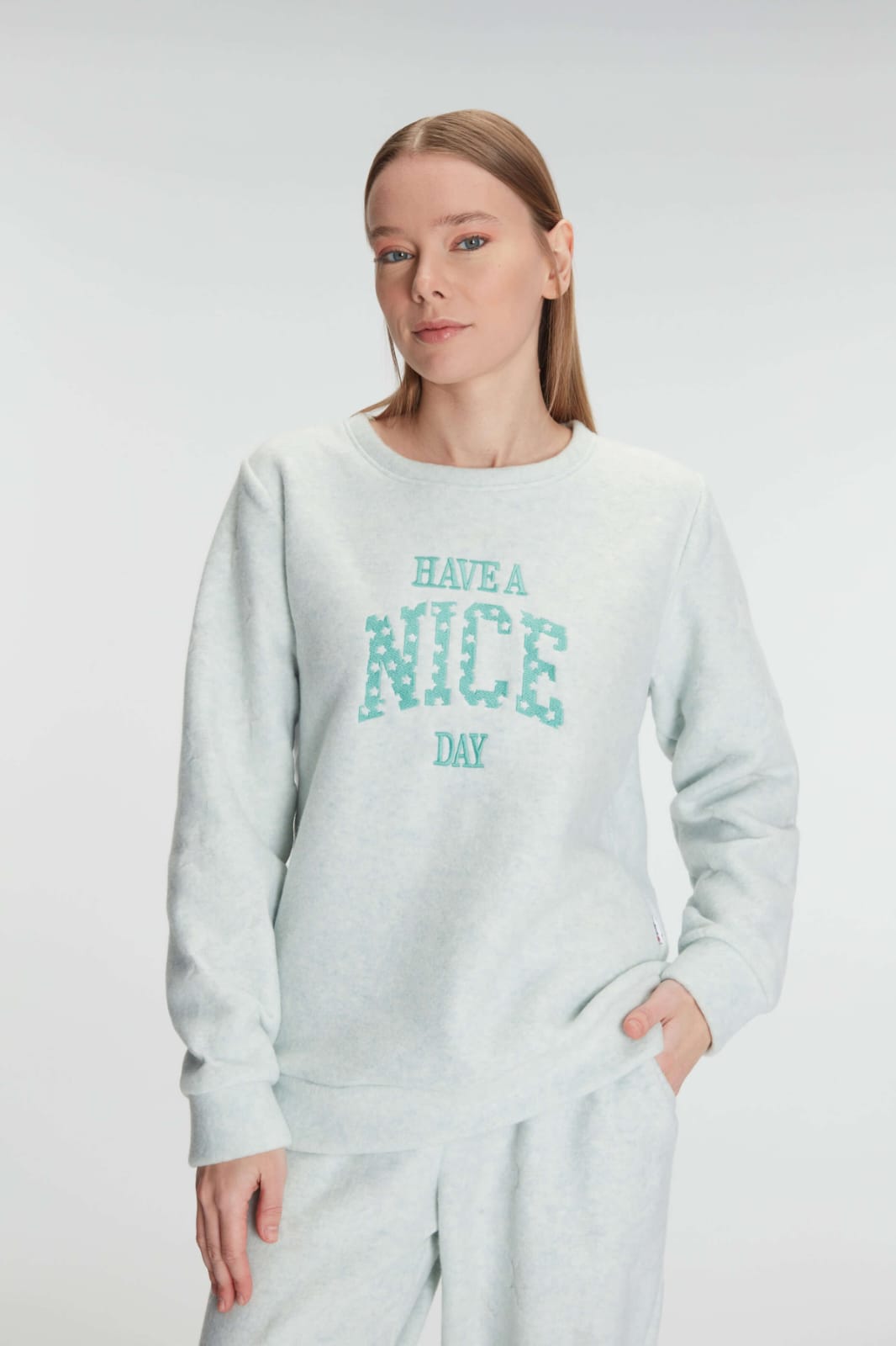 Pastel Plush Pants Pajama Set