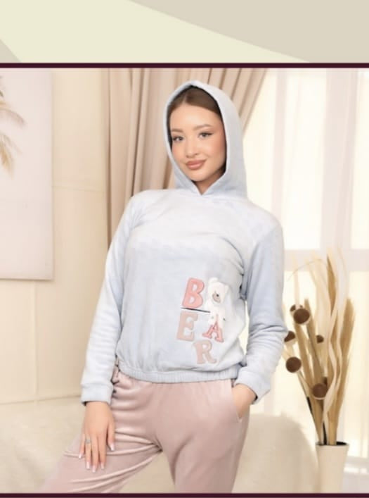 Bear Hug Hoodie Pants Pajama Set