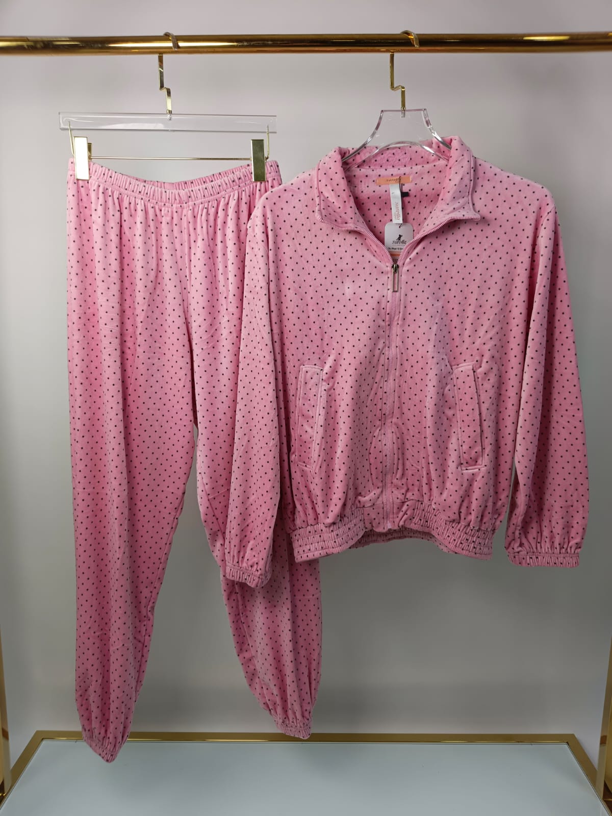 Plush Dot Pants Pajama Set