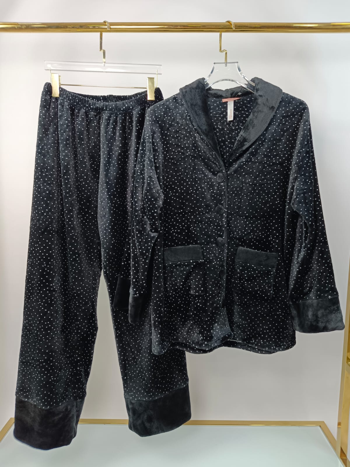 Luxury Fleece Button-Down Pants Pajama Set