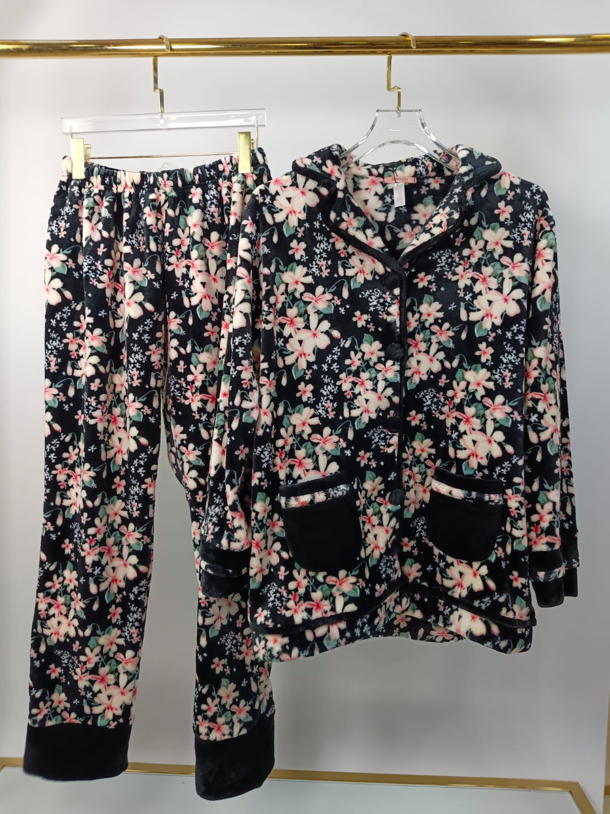 Midnight Garden Fleece Pants Pajama Set
