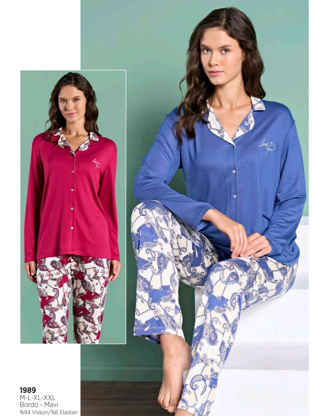 Heritage Print Relaxed Pants Pajama Set