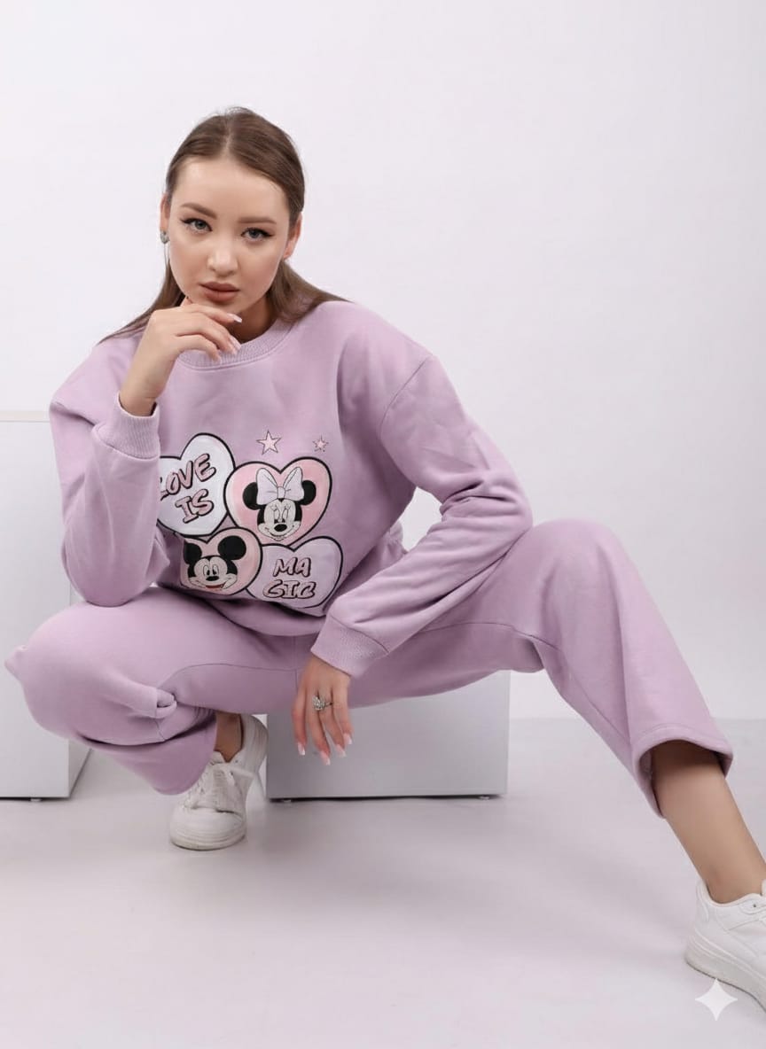 Mickey & Minnie Lilac Pants Pajama Set