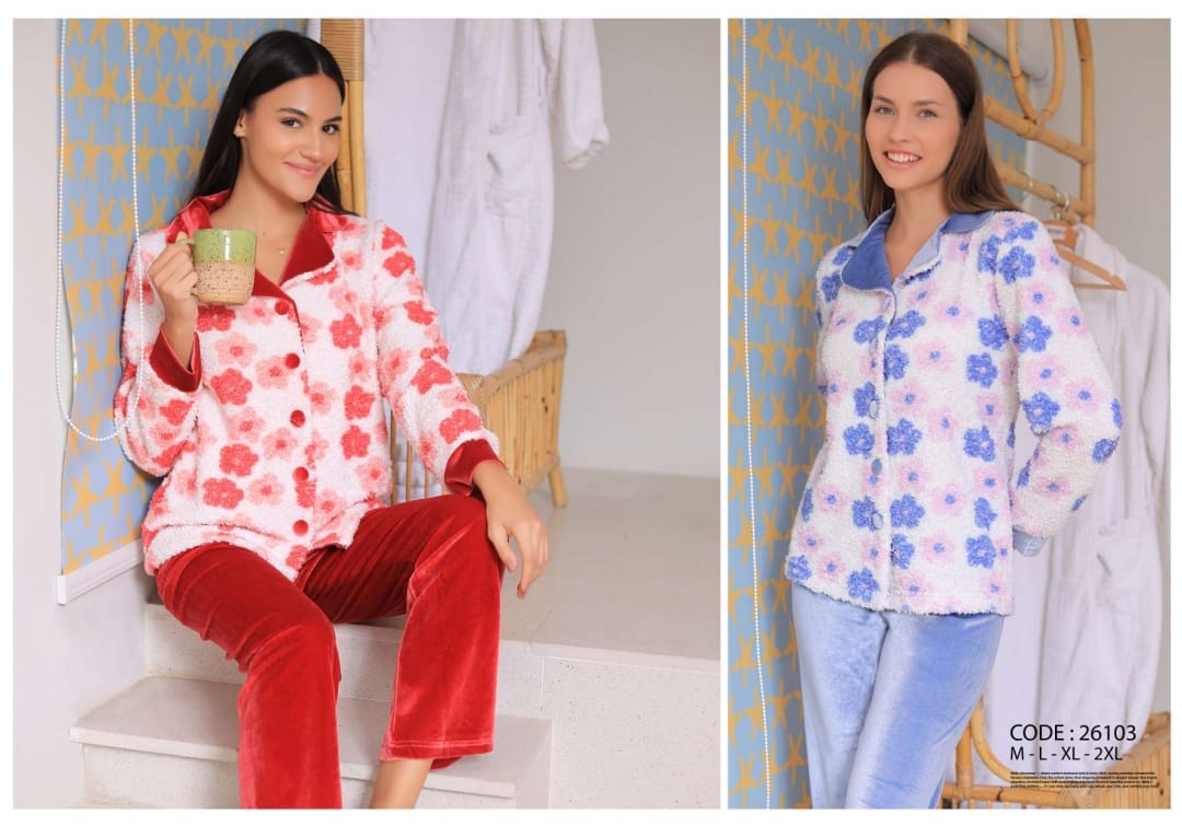 Velvet Petal Pants Pajama Set