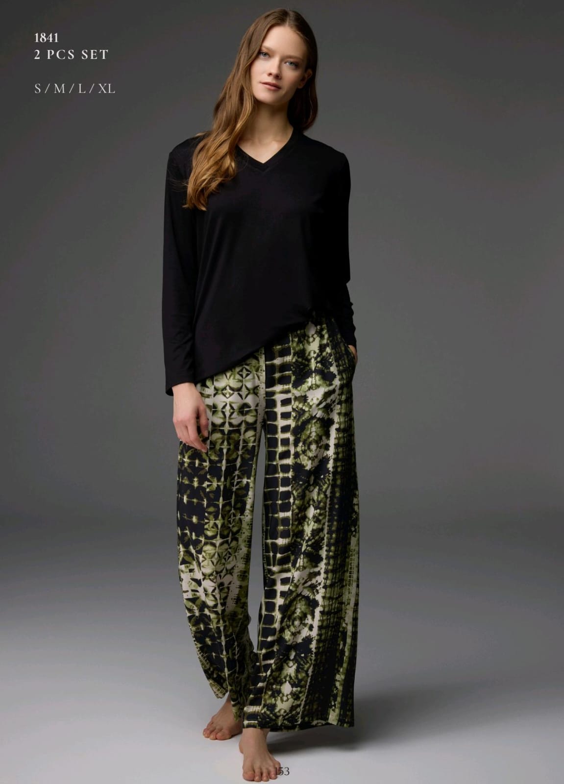 Inkwell Silk Pants Pajama Set