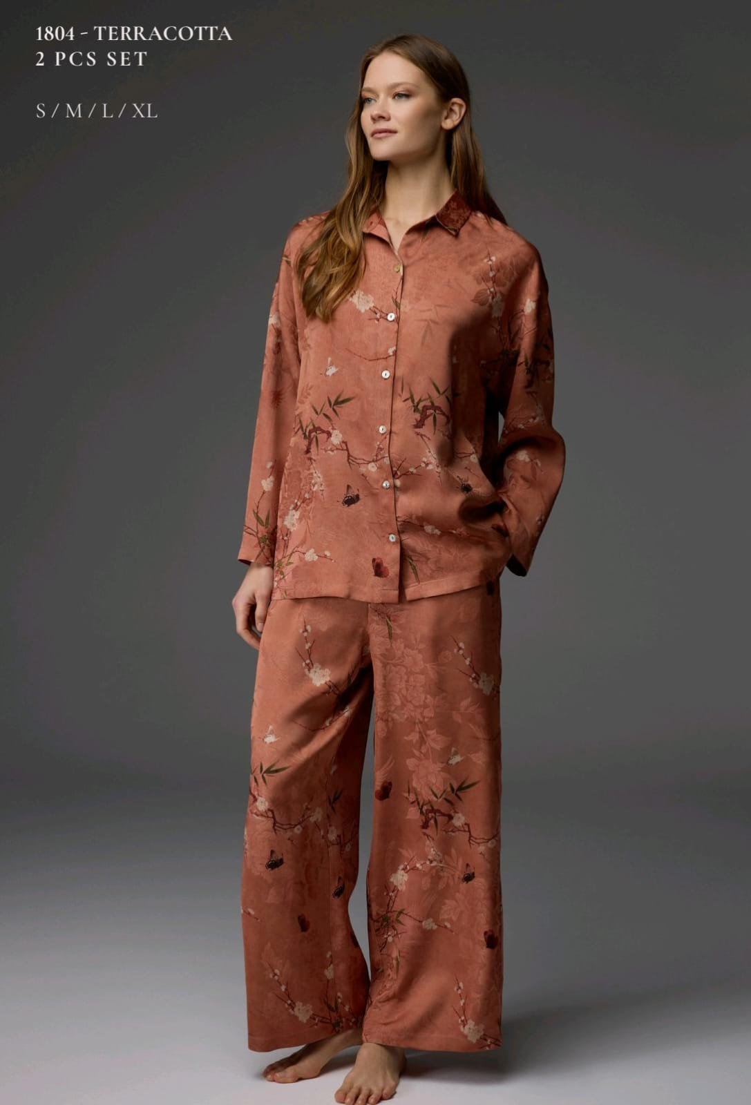 Mandarin Garden Pants Pajama Set