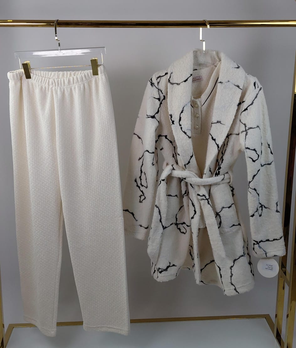 Marble Cozy Pants Pajama Set