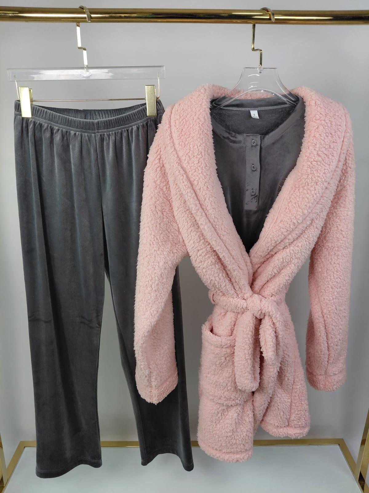 Dream Bow Pants & Robe Pajama Set