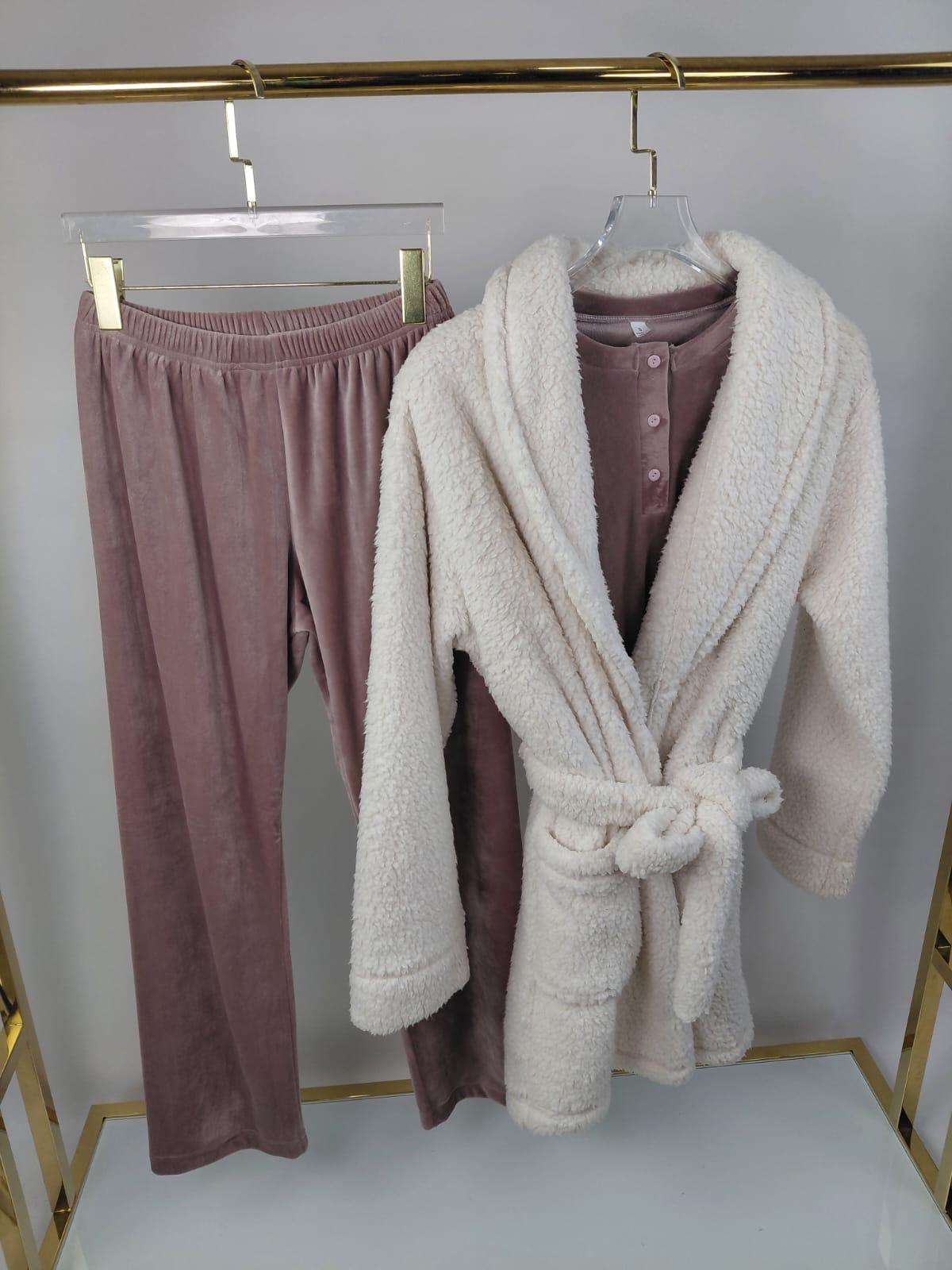 Dream Bow Pants & Robe Pajama Set