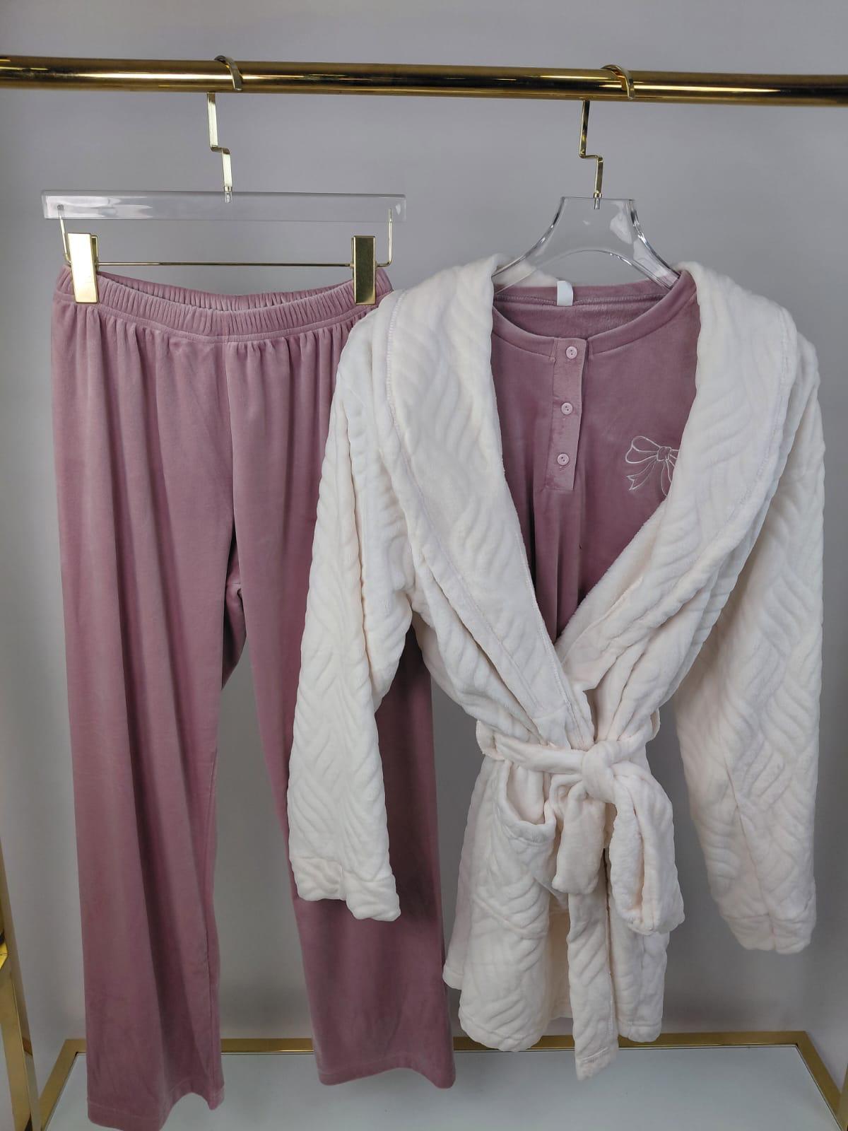 Dream Bow Pants & Robe Pajama Set