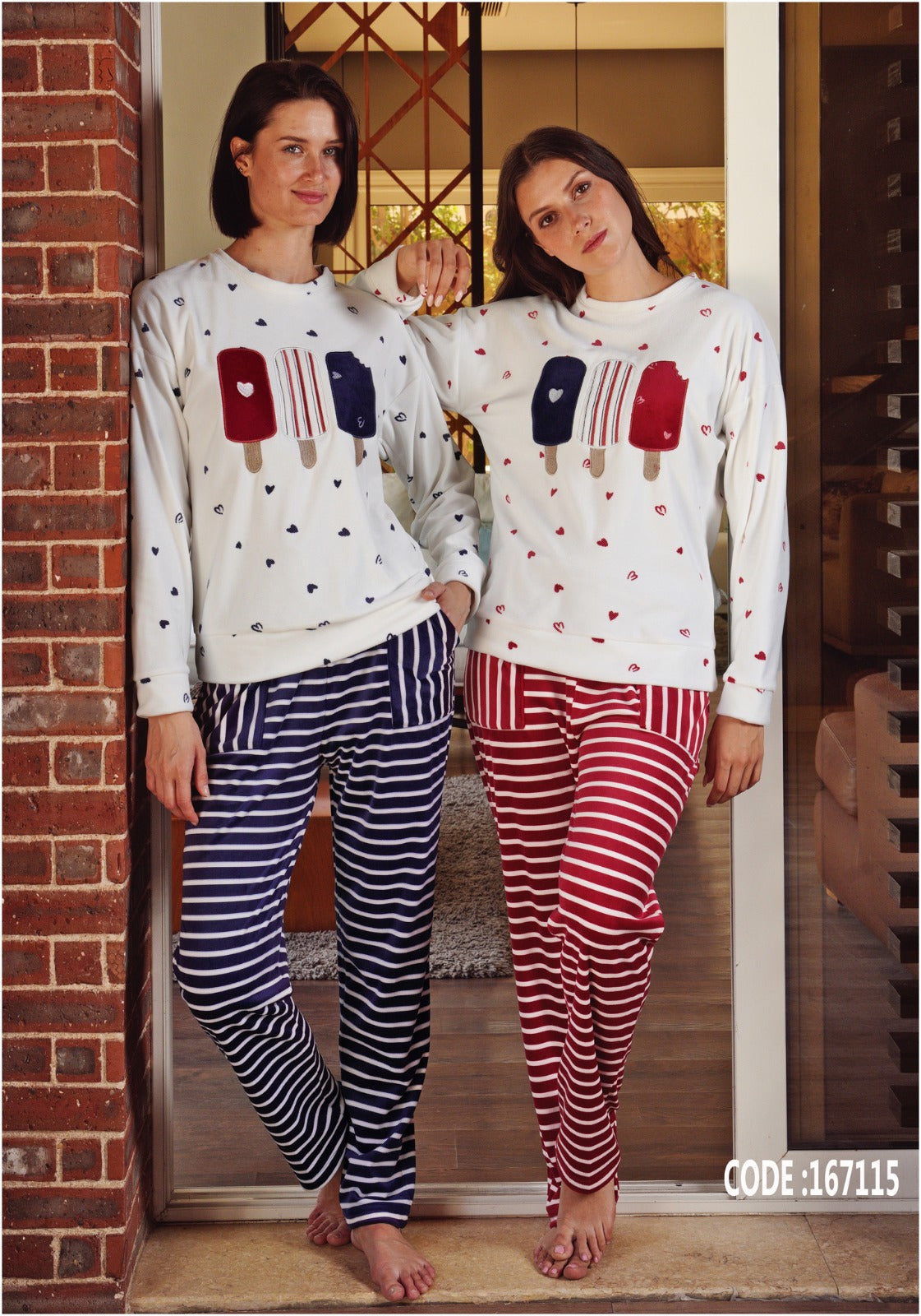 Popsicle Stripe Pants Pajama Set