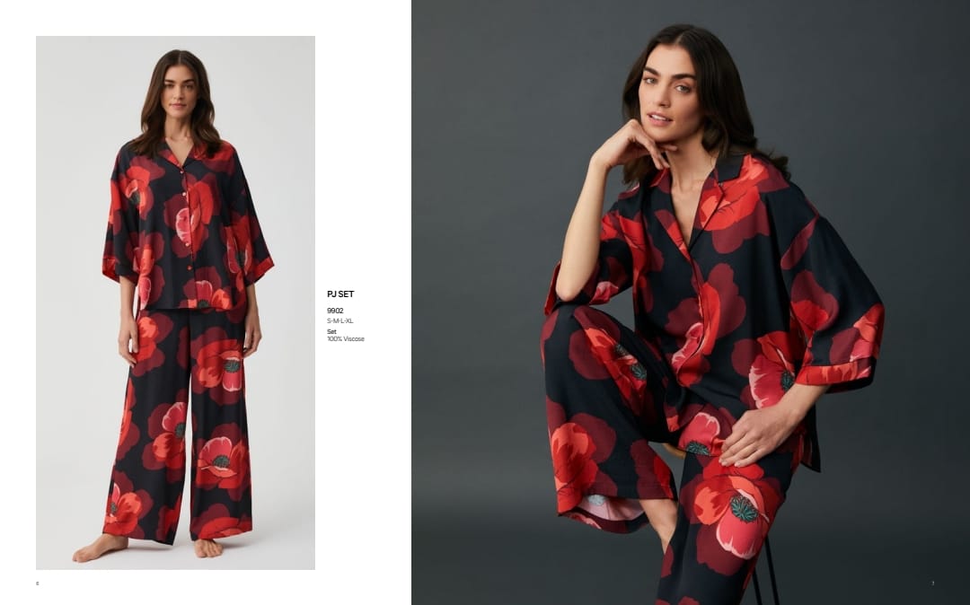 Crimson Poppy Pants Pajama Set