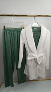 Snow Cloud Velvet Pants & Robe Pajama Set