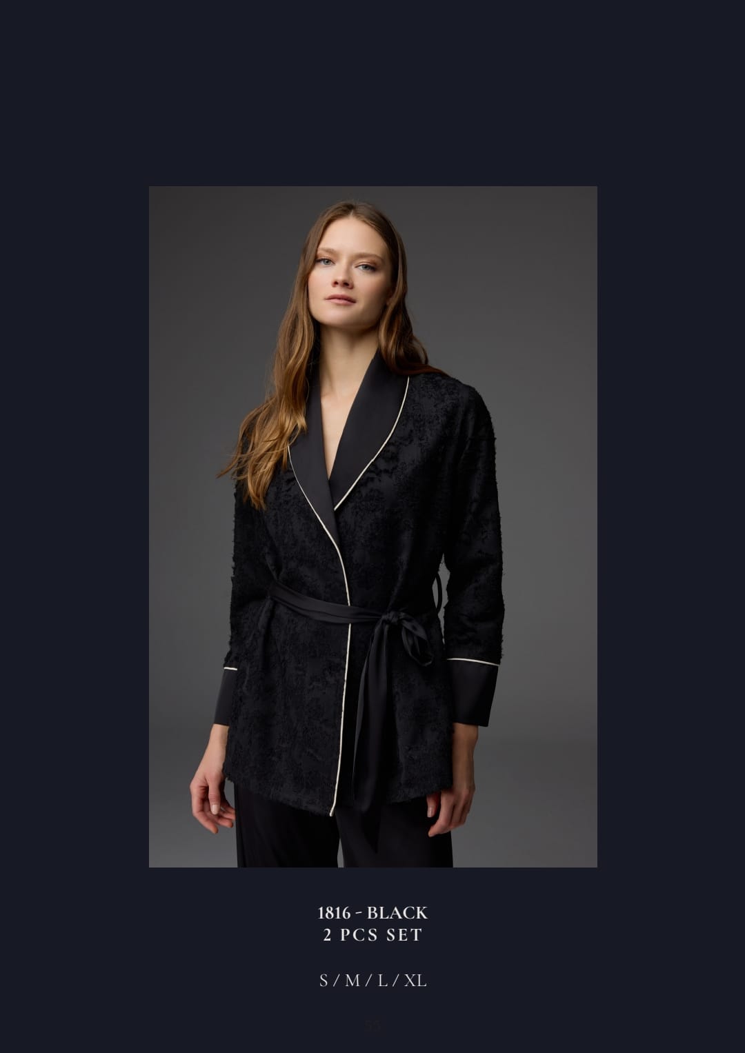 Ecru Piped Lounger Pants Pajama Set