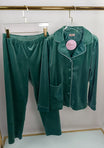 Mint Fleece Button-up Pants Pajama Set