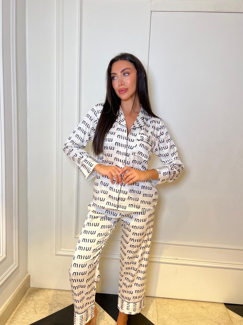 MiuMiu Monogram Pants Pajama Set