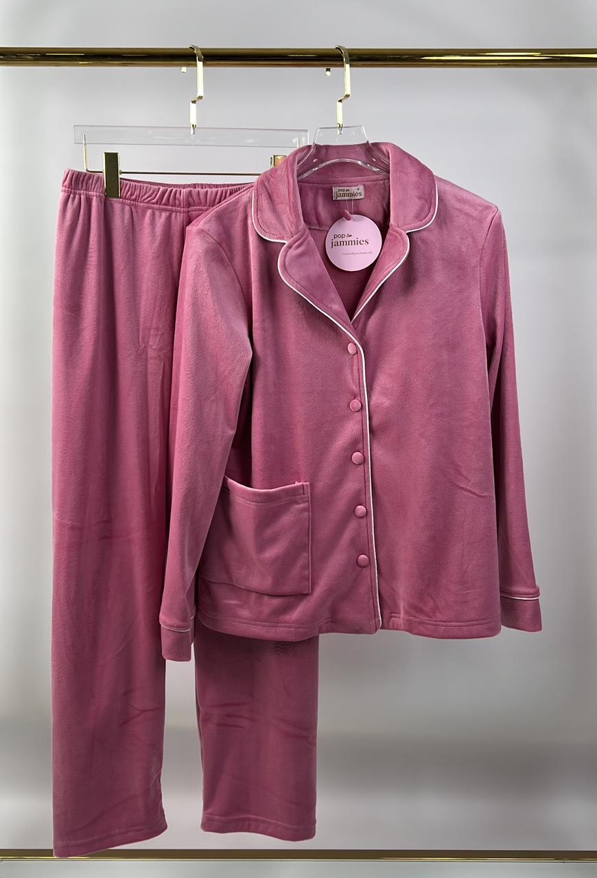 Dream Fleece Button-Up Pants Pajama Set