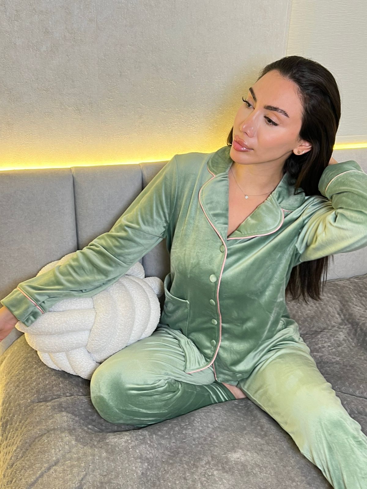 Dream Fleece Button-Up Pants Pajama Set