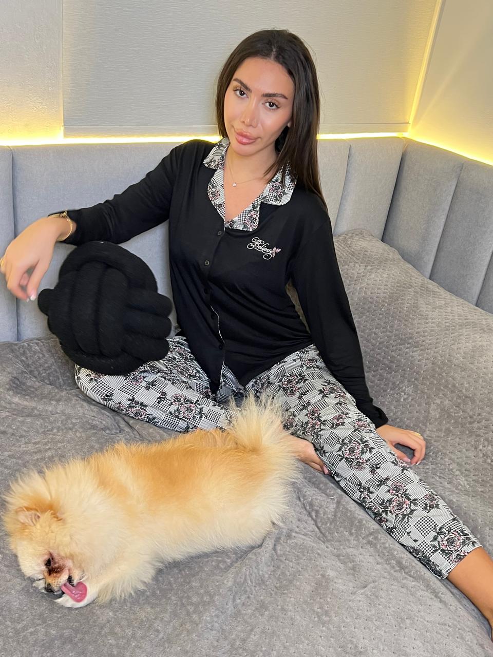 Moonlit Sakura Pants Pajama Set