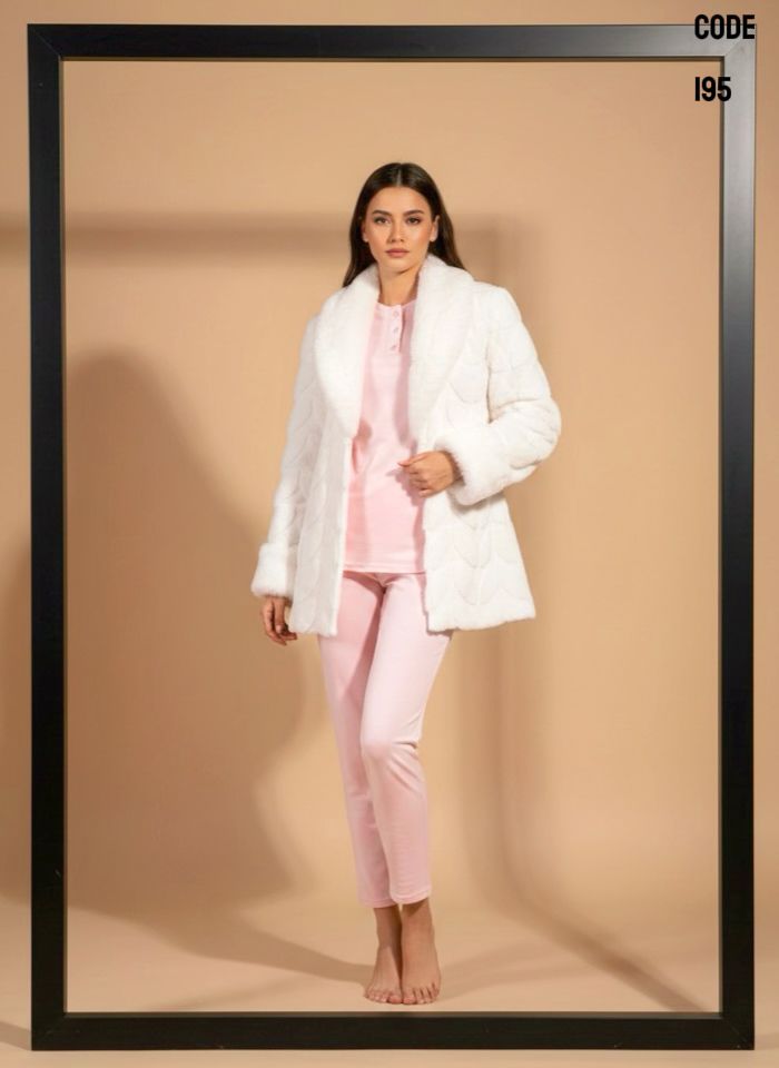 Plush Leaf Pants & Robe Pajama Set