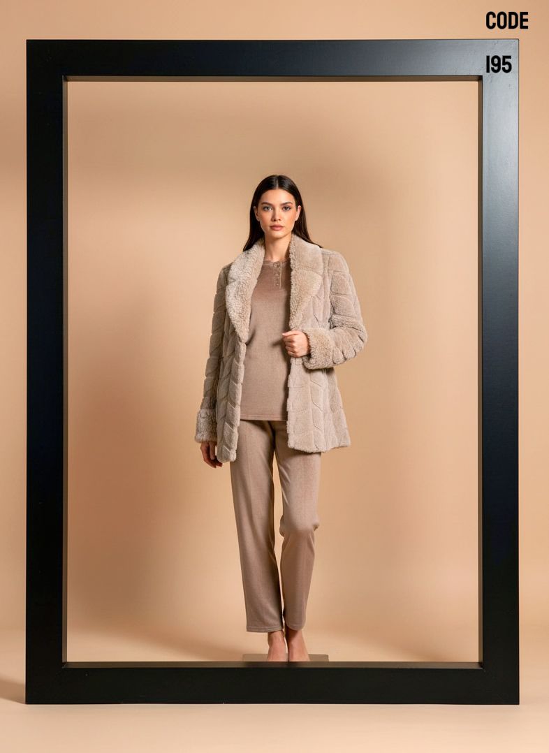 Plush Leaf Pants & Robe Pajama Set