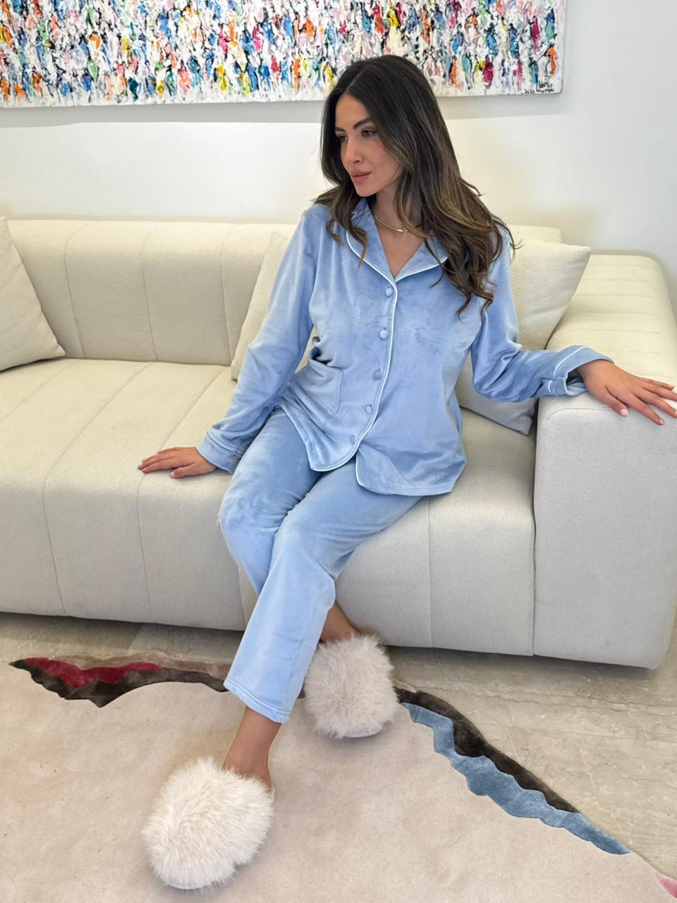 Dream Fleece Button-Up Pants Pajama Set