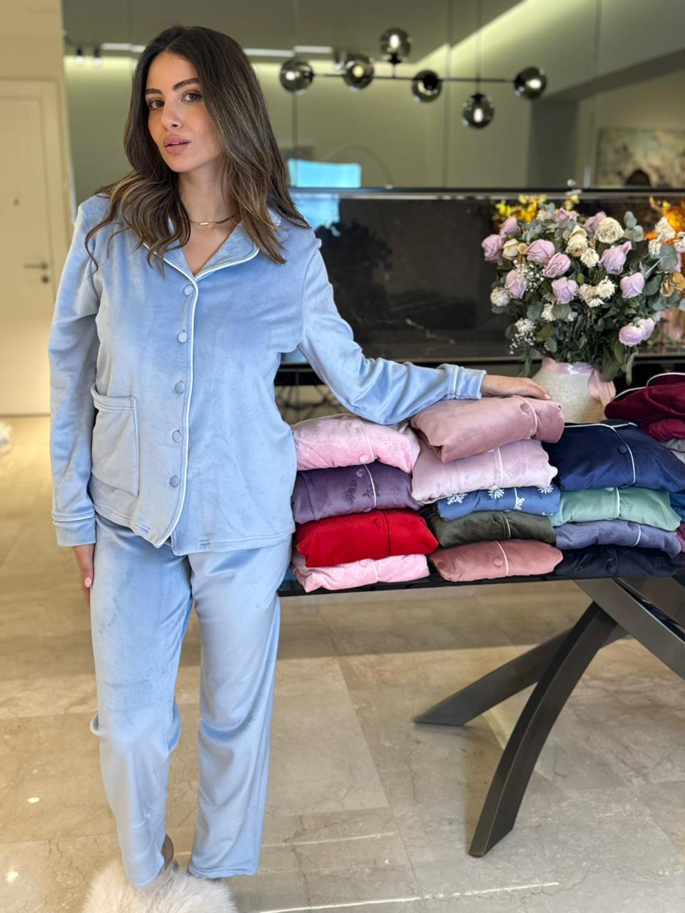 Dream Fleece Button-Up Pants Pajama Set