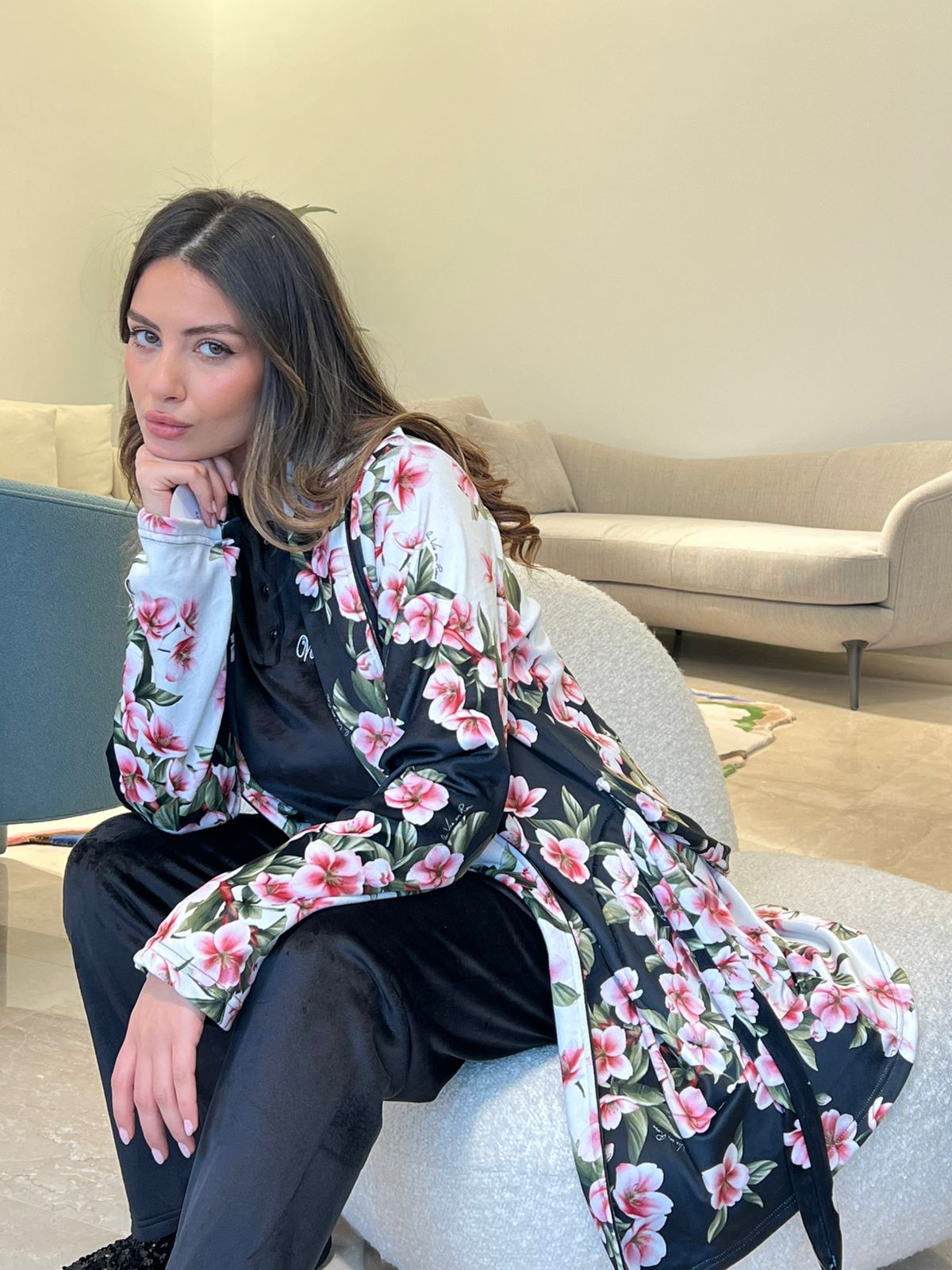 Midnight Blossom 3-piece pajama set