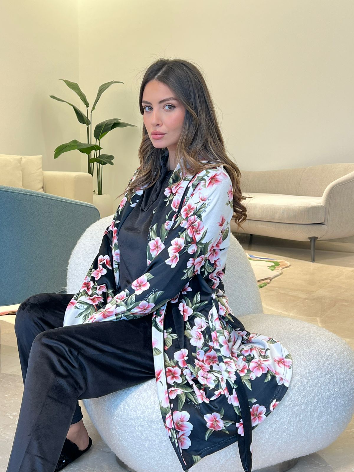 Midnight Blossom 3-piece pajama set
