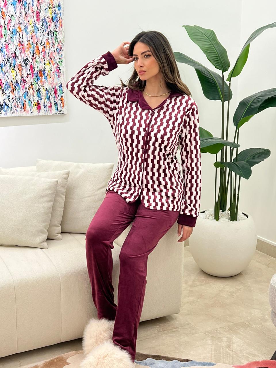 Graphic Ripple Pants Pajama Set