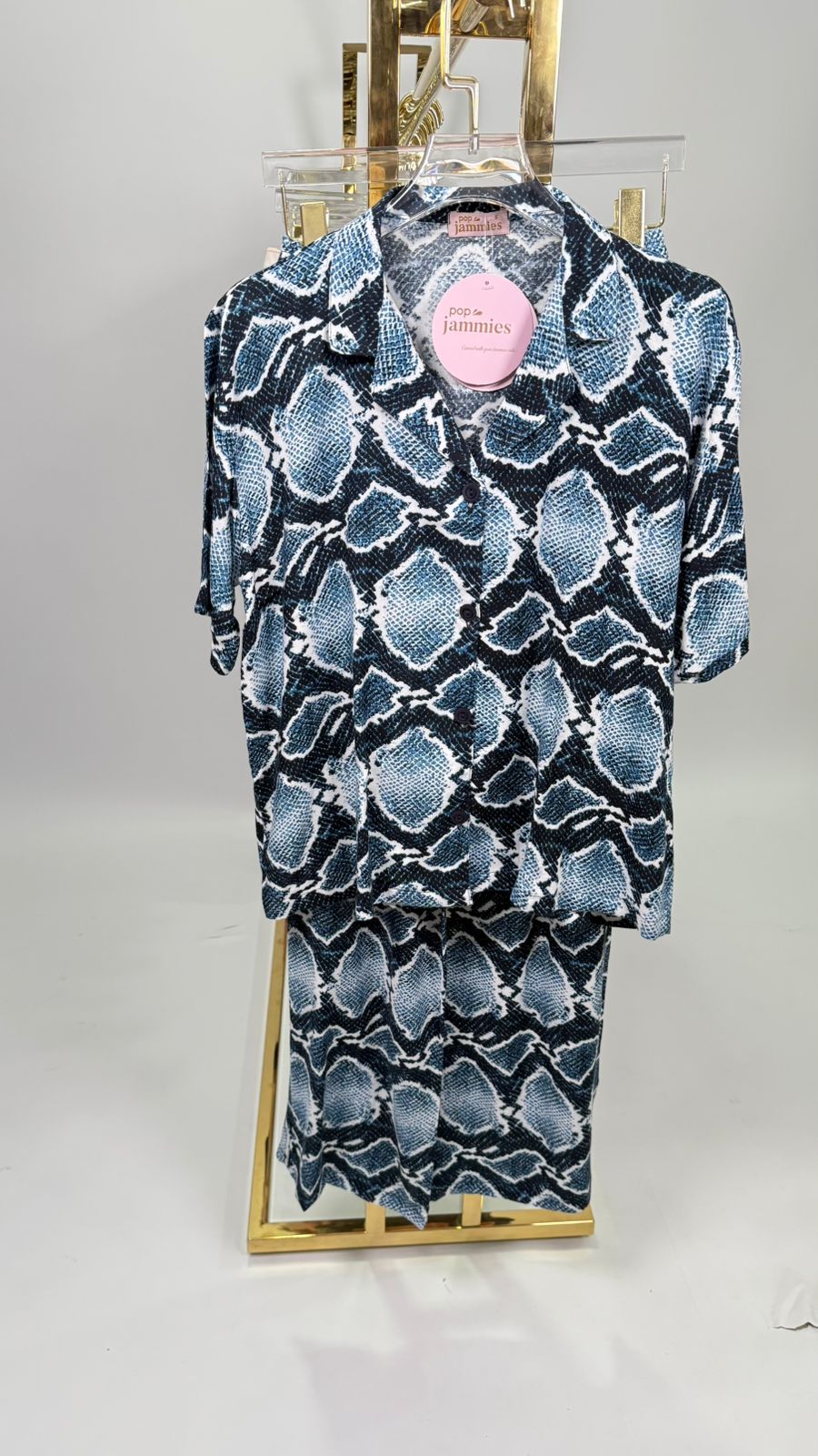 2-piece women’s summer pyjama set with pants and shirt in multiple colors and designs. Lightweight sleepwear perfect for summer, lounging, and homewear.