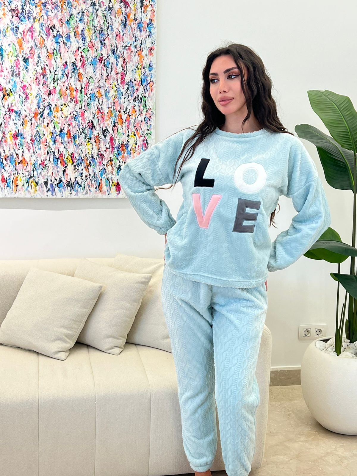 Snuggle Texture Pants Pajama Set