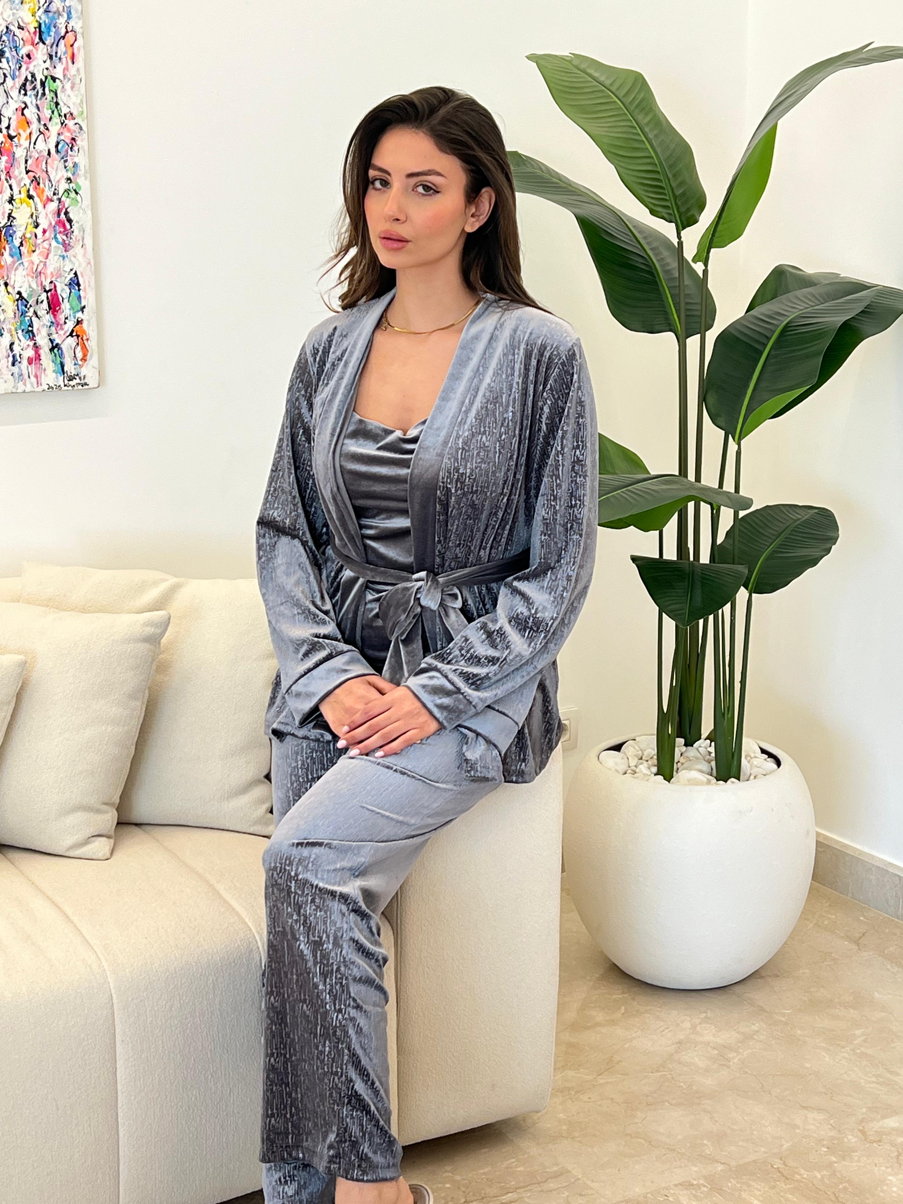 Shimmering Lounge Ensemble Pants Pajama Set