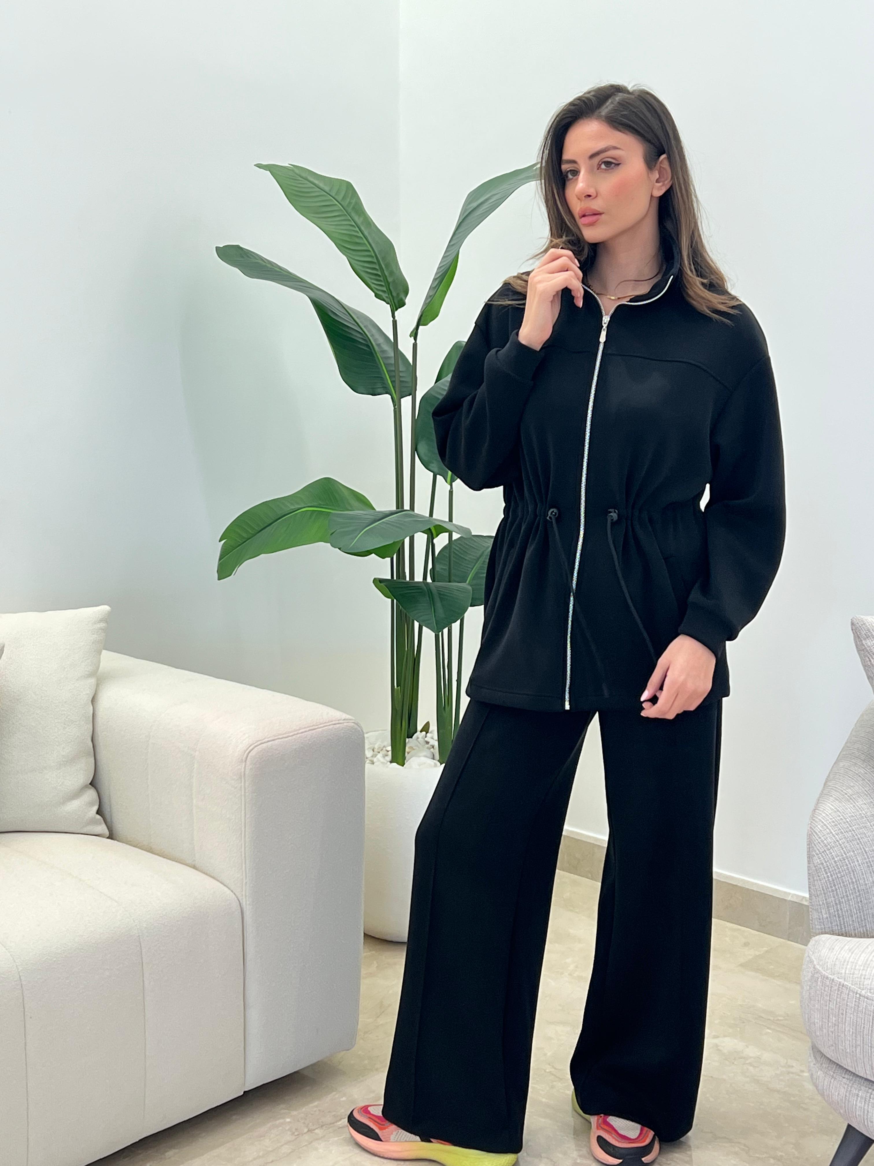 Sporty Pajama Set with Waist Cinch_Comfort Meets Style!