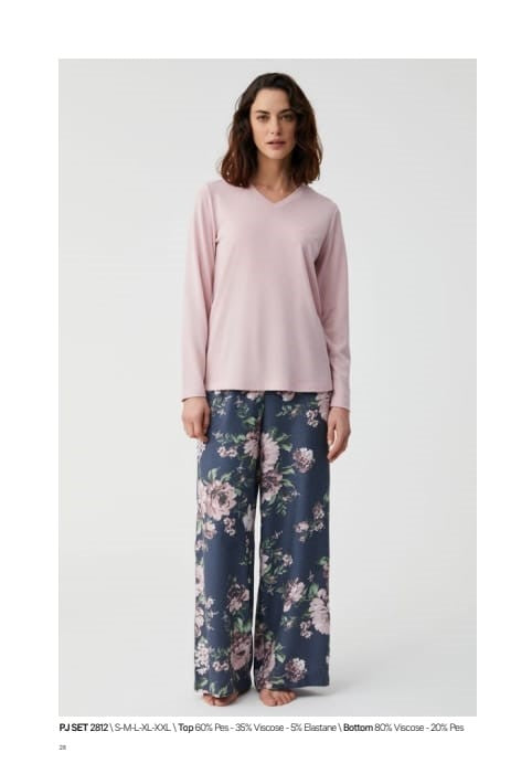 Soft Stretch Wide Leg Pants Pajama Set