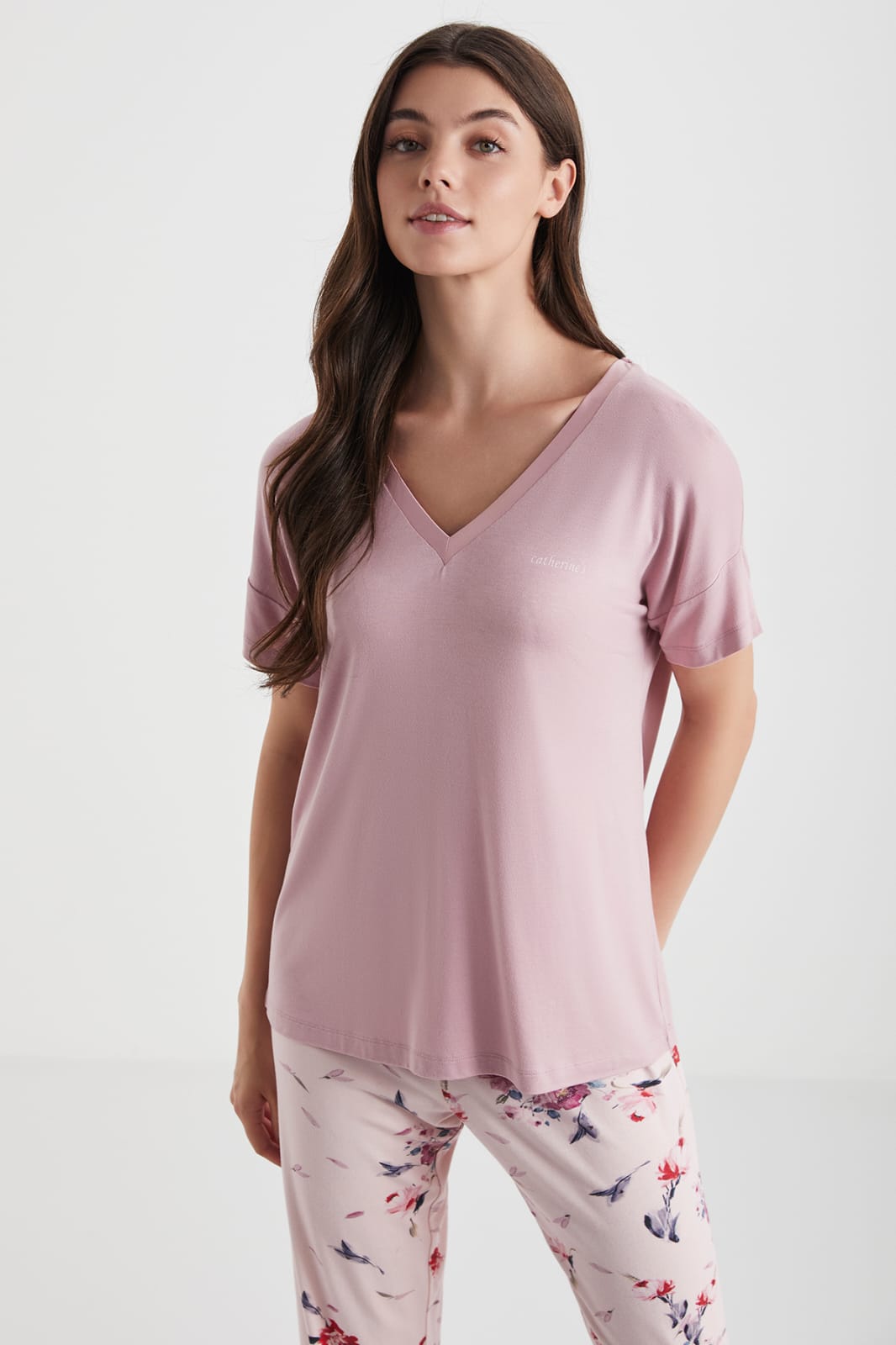 women's 2-piece pink pyjama set - pajama set - summer pajama set - women pajama 