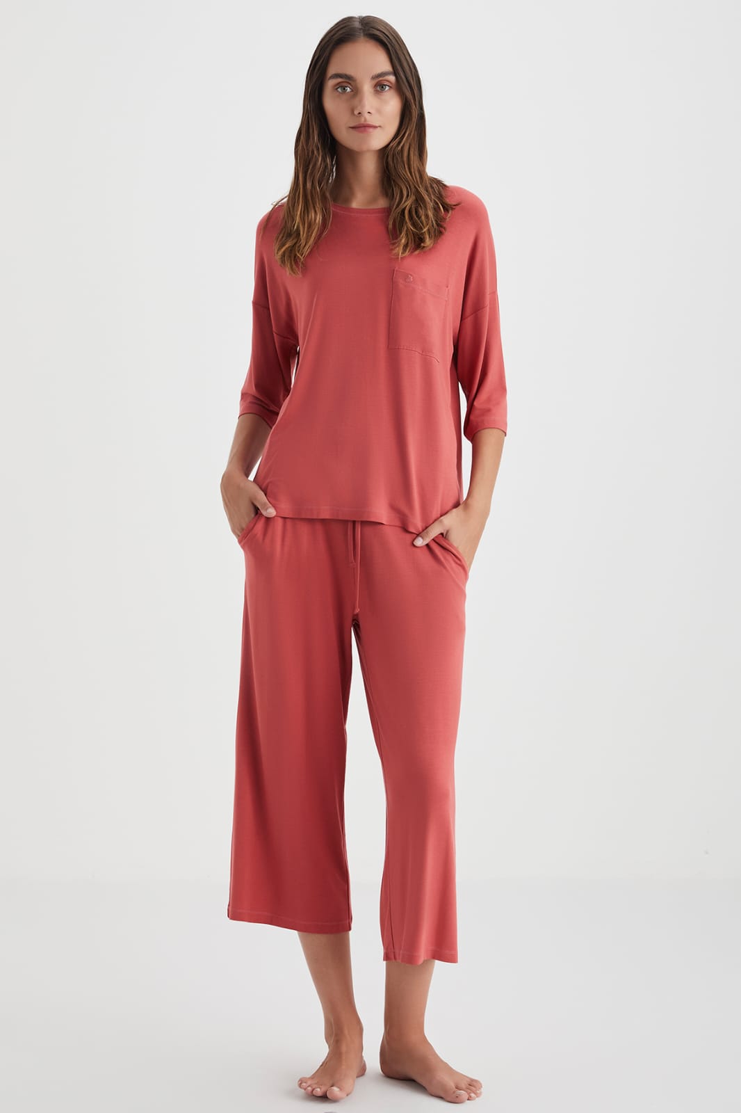 women's 2-piece red pyjama set - pajama set - women pajama - summer pajama 