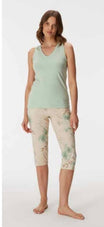 2 pcs pantacour pyjama set for women - pajama set - summer pajama - women pajama 