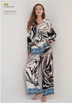 Off-White & Black 2-Piece Pants Pyjama Set – Lightweight Summer Sleepwear for Women