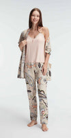 Pink/Beige 3-Piece Summer Pyjama Set - Women PJ - Summer PJ - Breathable PJ - soft
