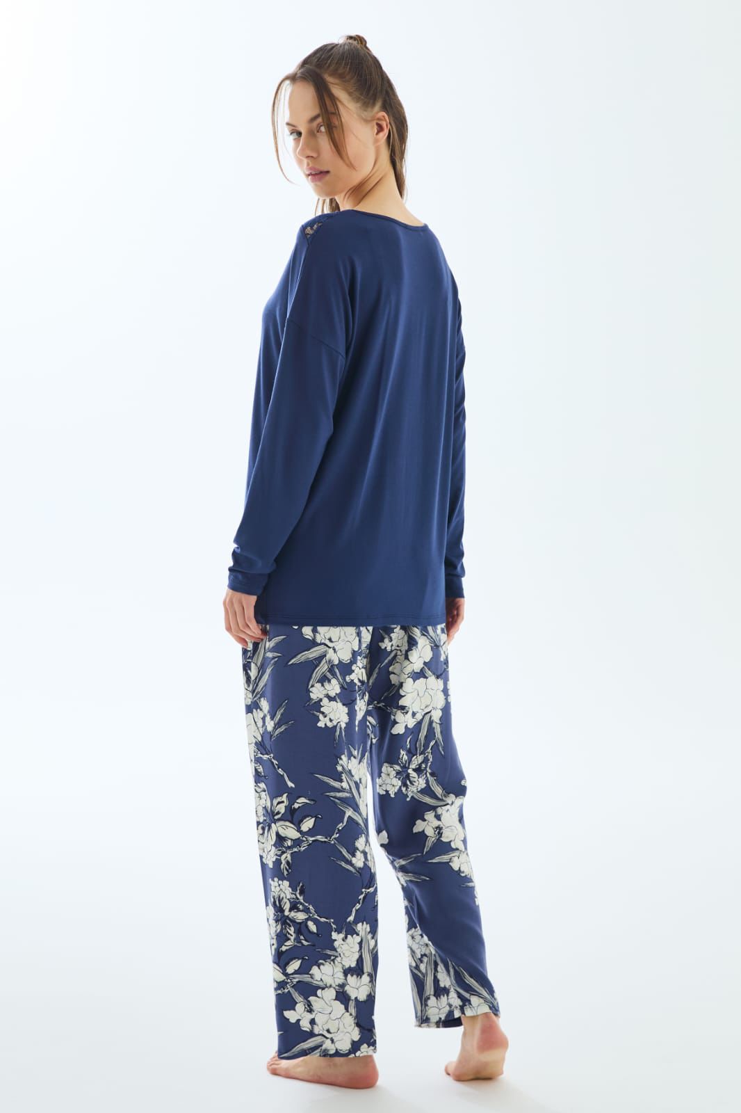 Midnight Sakura Pants Pajama Set