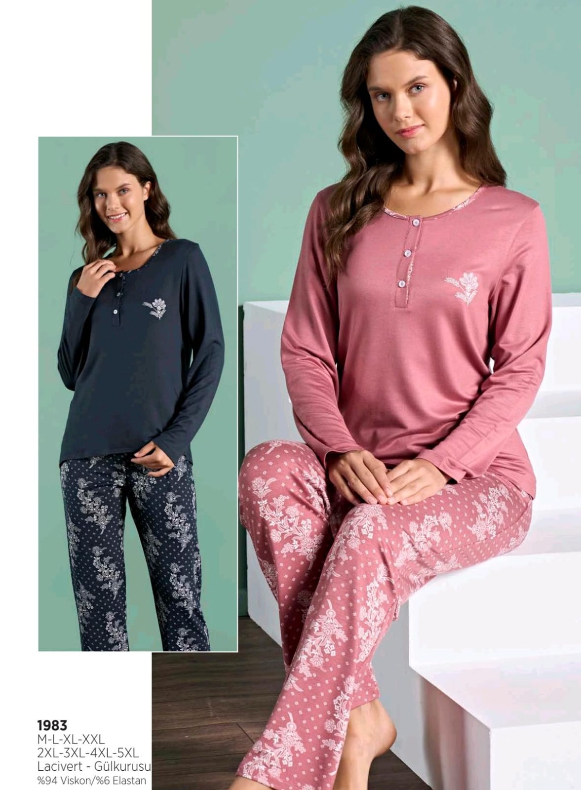 Tonal Petal Pants Pajama Set