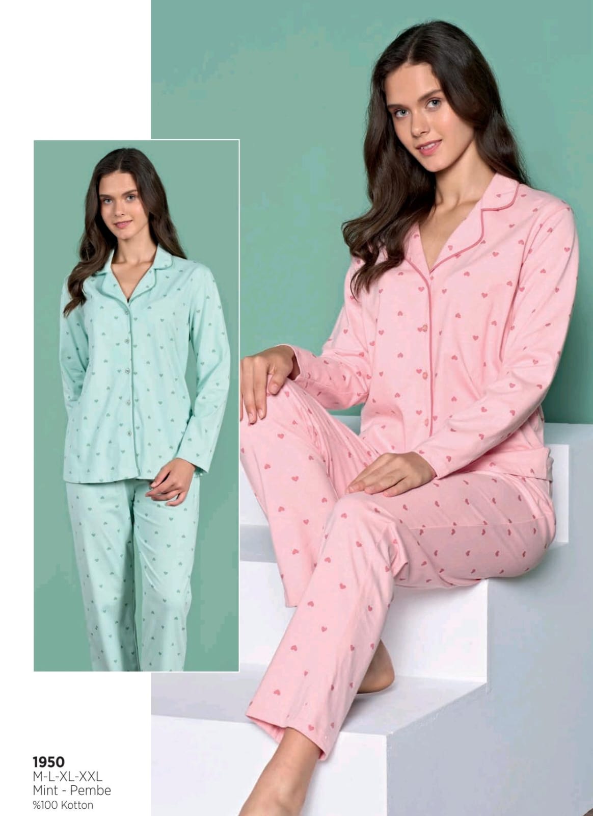 Heart-Print Serenity Pants Pajama Set