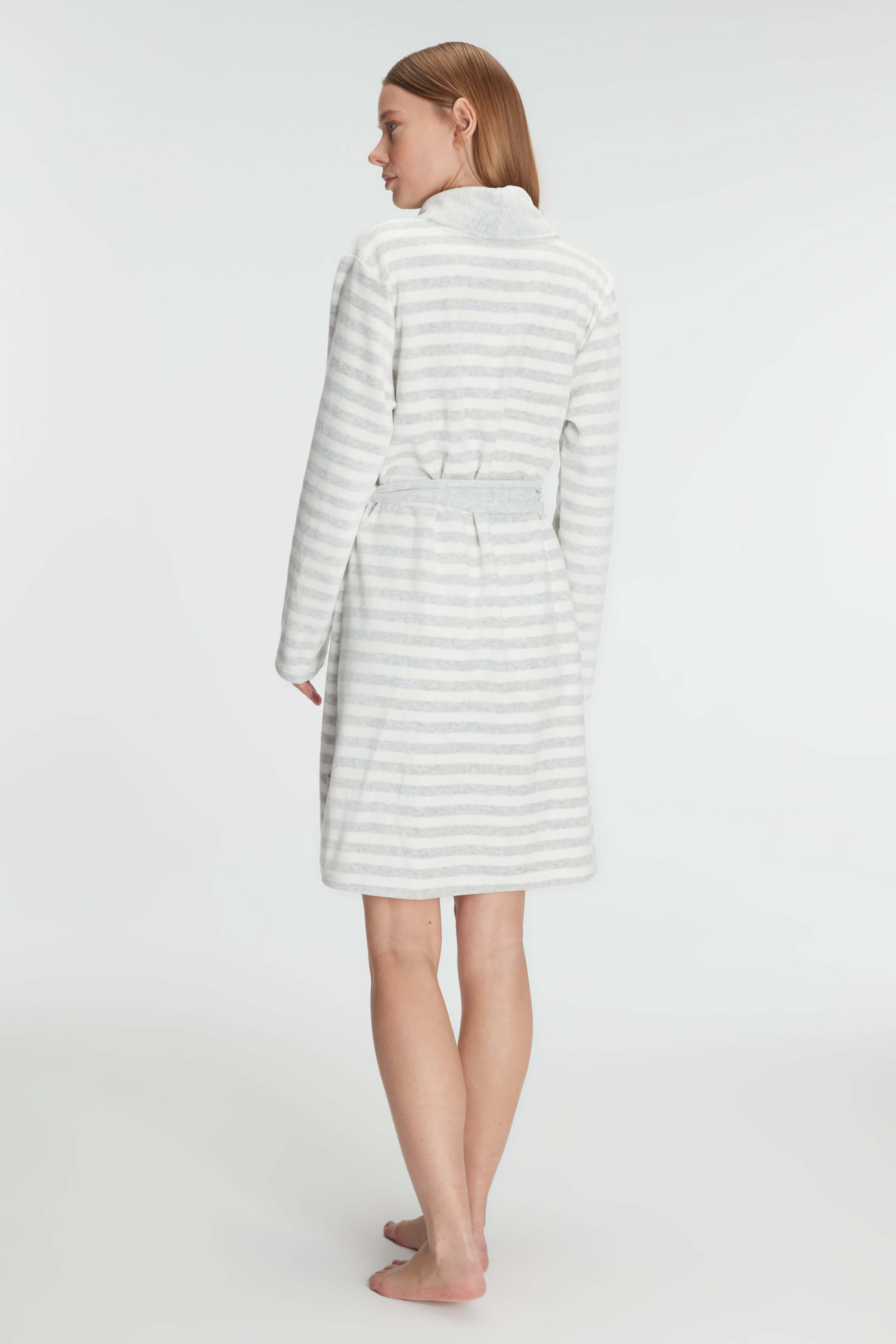 Plush Stripe Fleece Robe